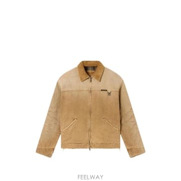 Golden Goose reversible jacket in beige cotton with check pa
