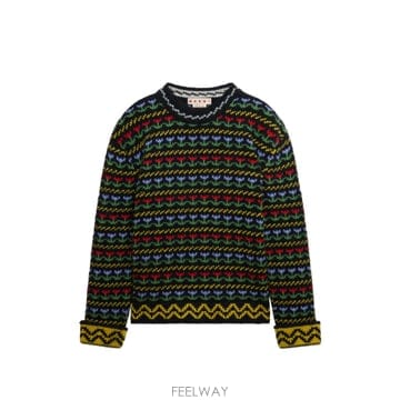 마르니 페어아일 모티프 스웨터 블랙