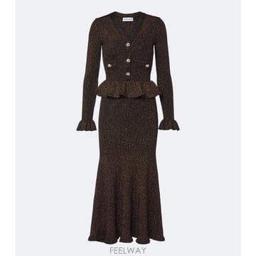 26 FW 셀프포트레이트 Lurex 페플럼 미디 드레스 TP581894389