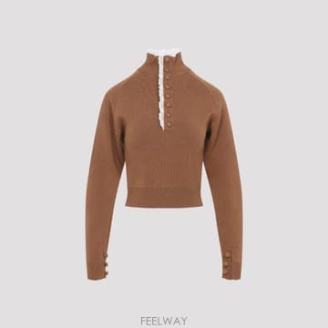 [D14]끌로에 CH26AMP01600 246 COGNAC BROWN 여성 스웨터 니트 가디건 Chloe T
