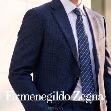 ERMENEGILDO ZEGNA 에르메네질도 제냐 실크 네이비 스트라이프 넥타이 8.5cm A+등급k3712