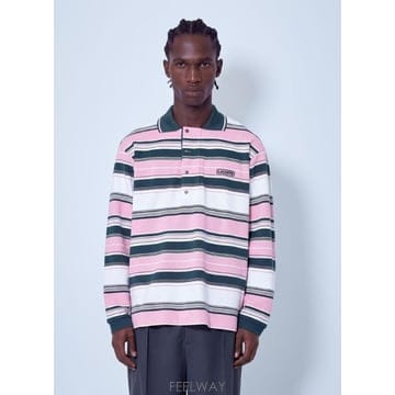 LACOSTE 26 FW ���ڽ��� ���� Runway Loose Fit Striped Pique Polo Shirt AG7926 FW ���ڽ��� ���� Runway Loose Fit Striped Pique Pol