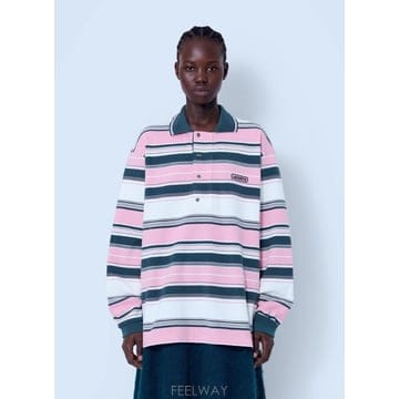 26 FW 라코스테 여성 Runway Loose Fit Striped Pique Polo Shirt AG79
