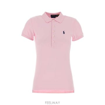 [X45]폴로  211B18200 014 여성 스웨터 니트 가디건 Pastel pink stretch piq