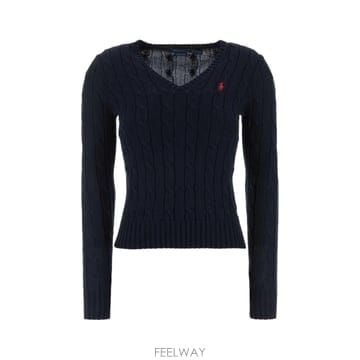 [X45]폴로  211971870 004 여성 스웨터 니트 가디건 Midnight blue cotton sw