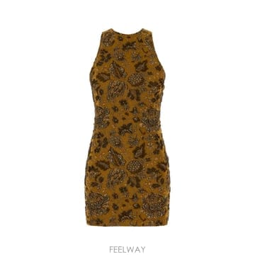 Saint Laurent [X45]���ζ� A002MWY4L10 2969 ���� ���ǽ� �� �̵� �̴� �巹�� Embroidered jer[X45]���ζ� A002MWY4L10 2969 ���� ���ǽ� �� �̵� �̴� 
