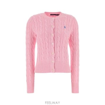 [X45]폴로  211971868 010 여성 스웨터 니트 가디건 Pink cotton cardigan
