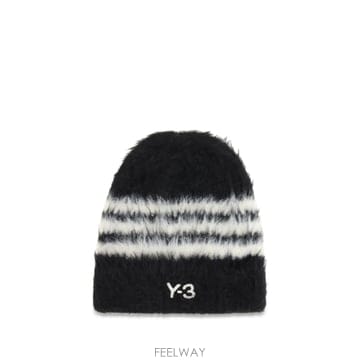 Yohji Yamamoto [K68]�����߸����� KY3727 BLACK ���� ���� ��Ŷ�� ��� ĸ Beanie Stripes[K68]�����߸����� KY3727 BLACK ���� ���� ��Ŷ�� ��� 