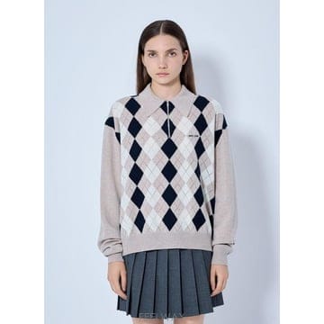 26 FW 미우미우 여성 캐시미어 폴로 스웨터 miu0266021bei