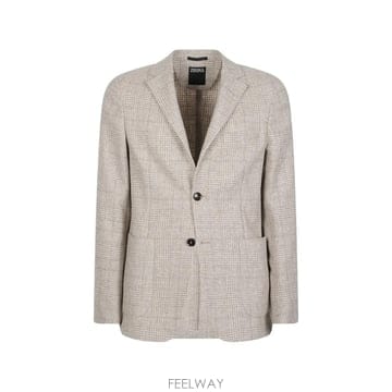 제냐 프린스 오브 웨일즈 체크 울 블레이저