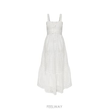 26 FW 울라 존슨 브로드리 앙글레즈 티어드 맥시 드레스 PF260105 TP455530000