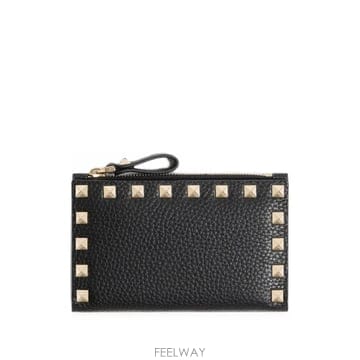 26 FW 발렌티노 가라바니 락스터드 그레이니 카프스킨 지퍼 카드홀더 WP0605VSH TP456125108