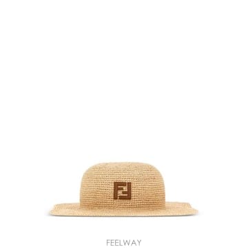 26 FW 펜디 로고 패치 라피아 모자 FXQ177B17D TP455909896