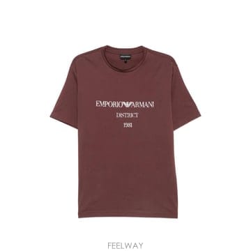 26 FW 아르마니 로고 프린트 반소매 티셔츠 EM007283AF29523 TP457847116