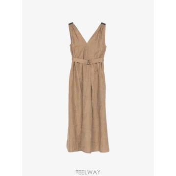 Brunello Cucinelli 26 FW ���ڷ� ��ġ�ڸ� V�� ��Ʈ �̵� �巹�� MQ988A5092C1604 TP45924553926 FW ���ڷ� ��ġ�ڸ� V�� ��Ʈ �̵� �巹�� MQ988A509