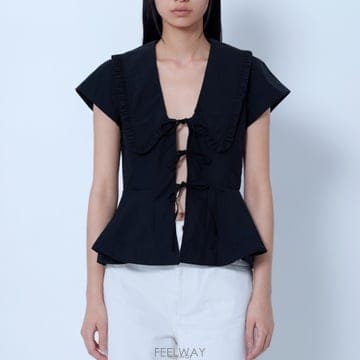 GANNI 26 FW ���� Ÿ�� ����Ʈ ���� Į�� ���ø� ����콺 A1040341 09926 FW ���� Ÿ�� ����Ʈ ���� Į�� ���ø� ����콺 A1040