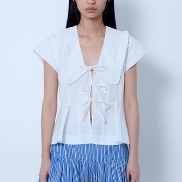 GANNI 26 FW ���� ����Ÿ�� ����Ʈ ���ø� Į�� ����콺 A1040341 15126 FW ���� ����Ÿ�� ����Ʈ ���ø� Į�� ����콺 A10403