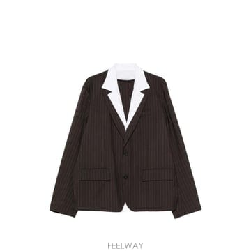26 FW 사카이 스트라이프 패턴 블레이저 2603956M TP456071905
