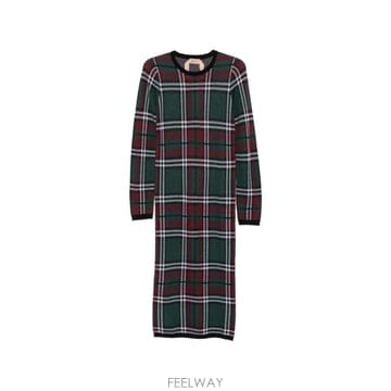넘버21 타탄 체크 긴소매 드레스