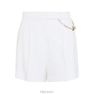 26 FW Elisabetta Franchi 주얼 로고 개버딘 패브릭 쇼츠 SH00561E2 TP454438