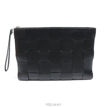 Bottega Veneta(보테가베네타) 649616 블랙 인트레치아토 라지 카세트 파우치 클러치
