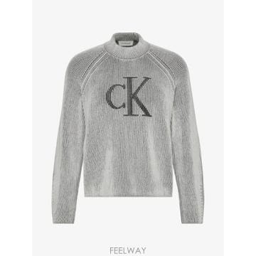 Calvin Klein 26 FW Ķ��Ŭ���� logo intarsia raglan sleeve sweater LV047H317GUB26 FW Ķ��Ŭ���� logo intarsia raglan sleeve sweater L