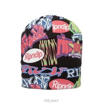 | Other Brand | 26 FW Ripndip Out Here Tour graffiti print beanie hat RNDFAL26 FW Ripndip Out Here Tour graffiti print beanie hat 