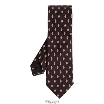 Ferragamo 26 FW Ferragamo Micro Gancini Printed Tie 351413CRBROWN779383826 FW Ferragamo Micro Gancini Printed Tie 351413CRBROW