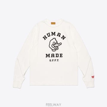휴먼메이드 그래픽 롱슬리브 긴팔 티셔츠 화이트 HM32CS043