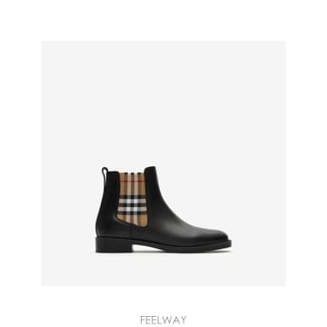 인더샵 BURBERRY 버버리 블랙 체크 첼시 부츠