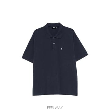 당일배송 스투시 로고 자수 피케 텍스처 폴로 셔츠