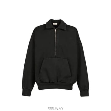 당일배송 피어오브갓 하프 지퍼 프런트 파우치 스웨터