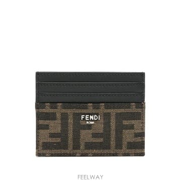 당일배송 펜디 FF 자카드 가죽 카드홀더
