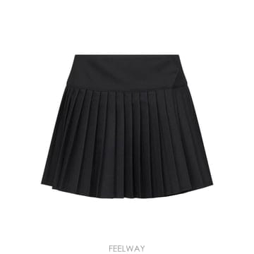 당일배송 오프화이트 로고 프린트 플리츠 미니 스커트