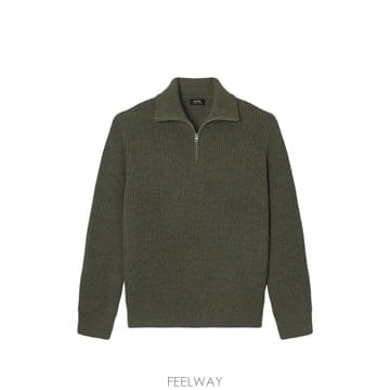 아페쎄 버진 울 하프지퍼 스웨터