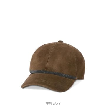 당일배송 브루넬로 쿠치넬리 샤이니 밴드 스웨이드 베이스볼 캡 모자