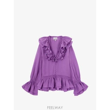 GANNI ���Ϲ�� ���� blouse in viscose silk���Ϲ�� ���� blouse in viscose silk