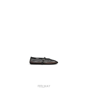 26FW 알라이아 피시넷 발레 플랫슈즈 블랙