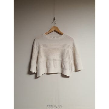 시스템 system 크로셰 디테일 크롭 니트 프리사이즈