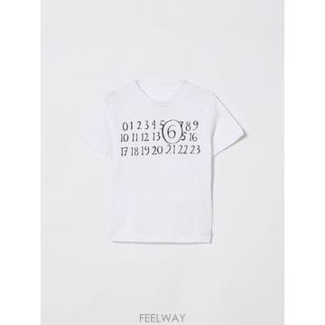 메종 마르지엘라 T 셔츠 로고 화이트