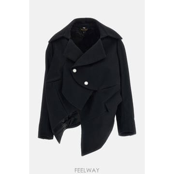 26 F/W 꼼데가르송 비대칭 스트턱처 울 자켓 GRJ0160511 B0032323594