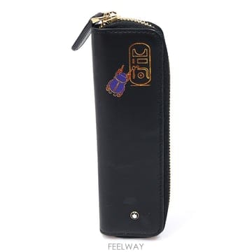 Montblanc(몽블랑) 126271 블랙 카프스킨 Egyptomania 마이스터스튁 1구 펜 파우치