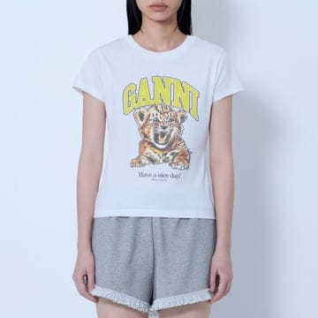 GANNI 26 FW ���� Baby Tiger �ΰ� �ִϸ� ������ Ƽ���� A1050258 15126 FW ���� Baby Tiger �ΰ� �ִϸ� ������ Ƽ���� A10502