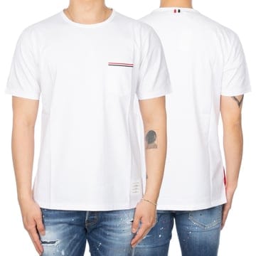 [몬플] 톰브라운 삼선 포켓 티셔츠 MJS010A 01454 100