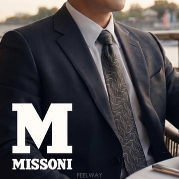 MISSONI 미쏘니 실크 그레이 입체 자카드 패턴 넥타이 9.4cm A+등급 K3677