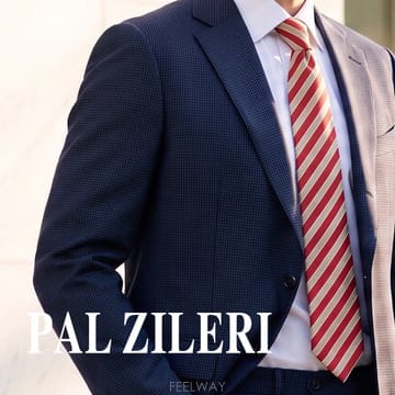 PAL ZILERI 빨질레리 실크 레드 베이지 스트라이프 넥타이 9.2cm S~A+등급 K3681