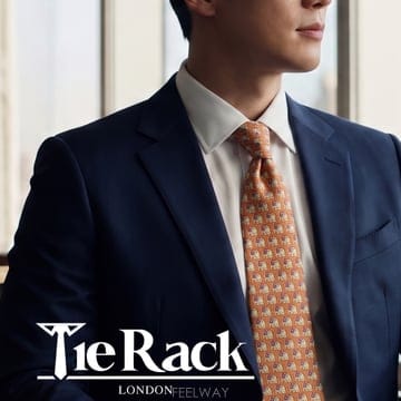 TIE RACK 타이렉 실크 오렌지 하마 모티브 패턴 넥타이 9.3cm S~A+등급 K3682
