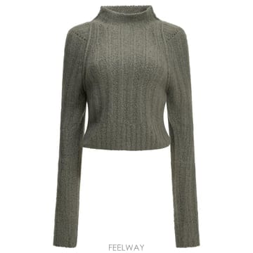 [V90]릭오웬스 RO02F5693RIBWSE48 여성 니트 스웨터 가디건 Con Turtleneck Swe