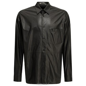 AURALEE [V90]���� A26AS02CBBLACK ���� ���� ���� Casual leather shirt[V90]���� A26AS02CBBLACK ���� ���� ���� Casual leath