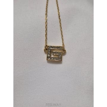 지방시 G로고 큐빅 목걸이 골드 DH019G